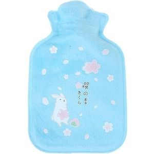 Warmwaterkruik 2 stuks buikwarmers warmwaterkruik rubberen zak leuke cartoon warme ontspannende veilige warmte koude grote pluche doek warmwaterzak warmwaterzak (N4)