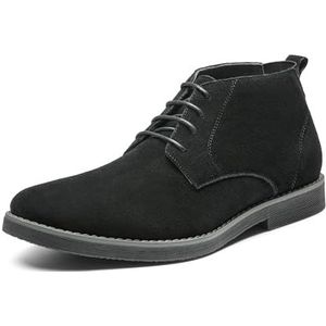 Bruno Marc Chukka laarzen voor heren, woestijnlaarzen, suède, leer, veterlaarzen, enkellaarsjes, zwart, 42 EU