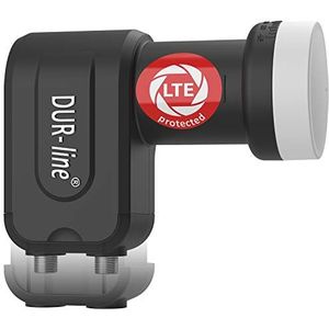 DUR-line +Ultra Twin LNB - 2 deelnemers zwart - met LTE-filter [getest en ""zeer goed"" bevonden] 2-voudig, digitaal met weerbescherming, Full HD, 4K, premium kwaliteit