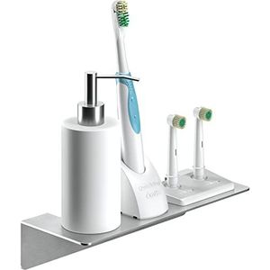 WEISSENSTEIN Zelfklevend wandrek voor badkamer, 24 cm, groot zelfklevend rek van roestvrij staal, zonder gat of boren