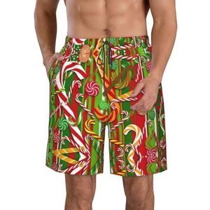 Merry Christmas Print Heren Zwemmen Shorts Trunks Mannen Sneldrogend Ademend Strand Surfen Zwembroek met Zakken, Wit, XXL