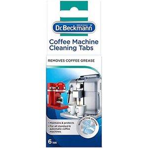 Dr. Beckmann Reinigingstabletten voor koffiemachines | Verwijdert koffievet en olie | 6 tabbladen