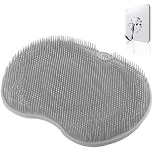 Douchevoetmassager scrubber, voetreiniger, massagemat met antislip zuignappen, verbetert de bloedsomloop, verlicht vermoeidheid en pijn (grijs)