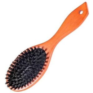 Natuurlijke varkenshaar borstel kam anti-statische ovale kappers haar stijlvolle kam hout vrouw haarborstel (maat : lichte kleur)