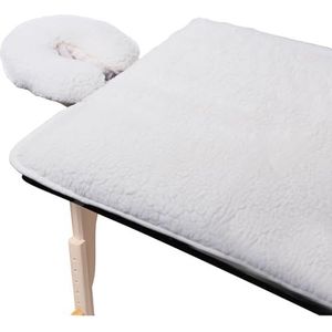 ForPro Premium Fleece Massagepadset, natuurlijk, extra zacht, hypoallergeen, voor massagetafels, inclusief pad en gezichtssteun, 78,7 cm B x 182,9 cm L
