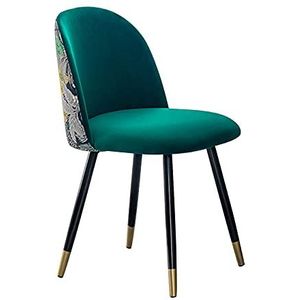 GEIRONV 1 stks Modern Design Zachte fluwelen eetkamerstoel, for woonkamer slaapkamer Keukenstoel met make-upstoel van de rugleuning Eetstoelen (Color : Green)