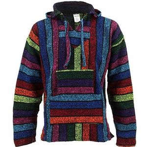 Hoody, Mexicaanse stijl: Baja Jerga festival, blauw, Regenboogforel, XL