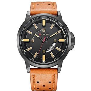 Curren Mannen Horloges Militaire Horloges Mode Casual Auto Datum Kwartwatch Oranje