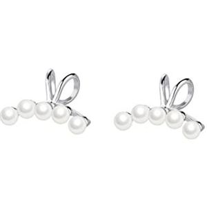 Oorclips Zilveren kleur eenvoudige parel oor clip oorbellen for vrouwen zonder piercing minimalistische mode-sieraden accessorieën Oorbellen (Style : Silver-E0498)