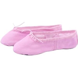 ERQIAO Meisjes Ballerina's Canvas Zachte Zool Ballet Dans Slippers Kinderen Praktijk Ballerina's Vrouw Dans Schoenen, roze, 43(25cm)