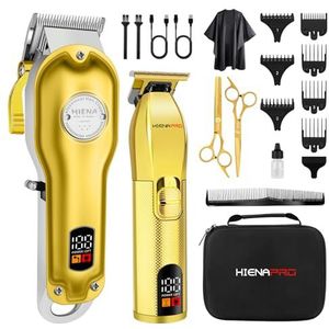 HIENA PRO Professionele Tondeuses Mannen Draadloze Heren Tondeuse en Trimmer Set Haar Snijden Kit Voor Kapper Set Oplaadbare Kapper Clippers met LED Display