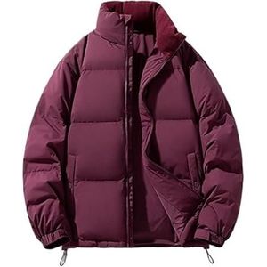 Yobohui Heren Donsjack Winter Verdikte Warm Wit Eendendons Jas Outdoor Casual Effen Kleur Korte Lengte Koud Weer Bovenkleding, Paars 1, XL