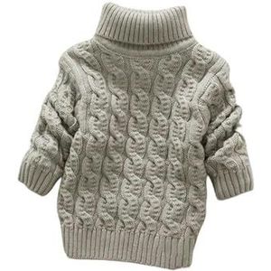 ZONTO Kids winter underwear Plush Lined Solid Color Winter Thickened Knitted Turtleneck Shirt For Boys And Girls And Turtleneck Pullover Sweater-Single Layer Gray B-Size 4T (Tag 18)