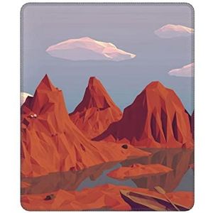 Mountain Red en boot muismat antislip rubberen muismat moderne stijlvolle kunst muismat voor kantoor laptop 25,6 x 30 cm