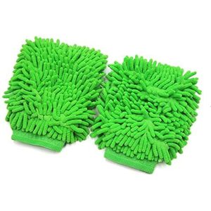 XYWHPGV 2st Groene Microfiber Chenille Wassen Reinigingshandschoen Want voor Carrosserie Thuis(9a803 5ebe3 c4038 4f5dc 7d690 d4528