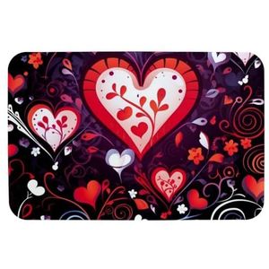 Antislip badmat met Valentijnsdag harten, sneldrogende badmatten, voetschrobbermat, antislip mat voor bad, vloer, badkamer, huis, keuken