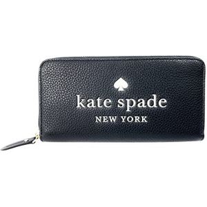 Kate Spade New York Ella Pebbled Leather Grote Continental Portemonnee, Zwart, Portemonnee