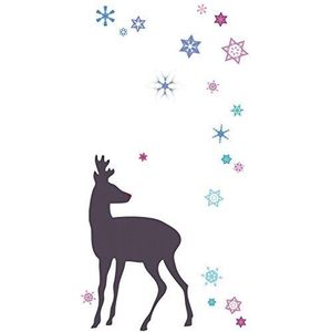 1art1 Kerstmis Deer And Frozen Ice Stars Poster-Sticker Wall-Tattoo 70x50 cm