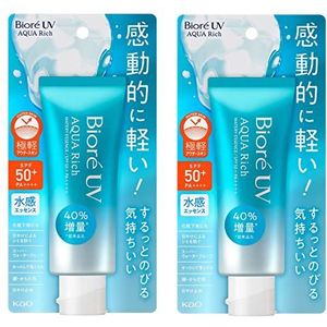 Kao UV Aqua Rich Watery Essence Sunscreen SPF50+ PA++++ 70g zonnecrème, Made in Japan, verpakking van 2