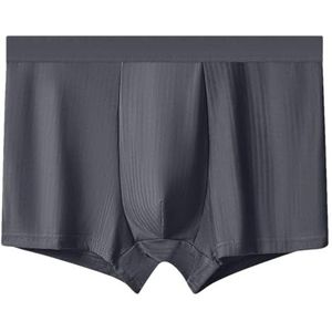 Dvbfufv 4Pcs Man Ondergoed Grote Maat Losse Comfortabele Boxers Man Zijden Boxers Shorts Mannen Solid Ondergoed, Donker Grijs9, XXL