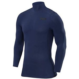 TCA Mannen Pro Performance Compressie Basislaag Lange Mouw Thermische Top - Mock Hals - Blauw, M