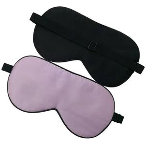 Pure Silk Sleep Oogmasker Zijde Oogdekking Schaduw Zachte Blinddoek Reizen Relax Hulp Verstelbaar (Lichtpaars)