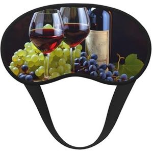 Art Rode Wijn Galsses & Druiven Slaapmasker voor Vrouwen Mannen Oogmasker voor Slaaplicht Blokkerend Slaapmasker Blinddoek voor Flight Nap Zachte Ademende Reizen Oogbedekking voor Zijslaper