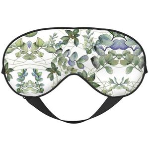 Groene eucalyptusbladeren slaapmasker - verstelbaar, ademend, modieus oogmasker voor een comfortabele slaapervaring