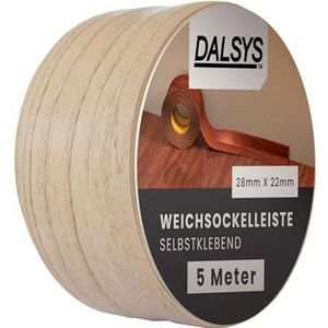 Dalsys Zachte plint zelfklevend Plakstrip, eindstrip voor voegen in woonruimtes, keukens, badkamers, van PVC-kunststof 5m beuken