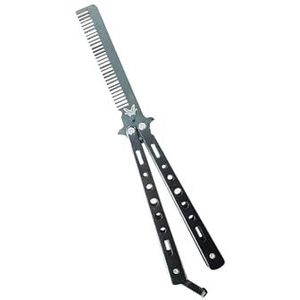 Stijlvolle Vlinder Kam Tondeuse Borstel Pocket Kammen voor Training Camping Wandelen Praktijk Roestvrij Stijl A