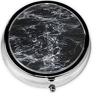 Oceaan Gedrukt Pil Doos, Mini Kleine Pil Case Draagbare Geneeskunde Pil Organizer Reizen Pil Doos met 3 Component