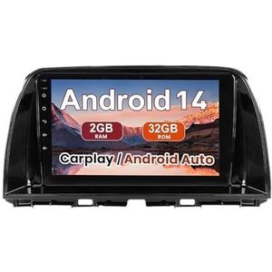 Android 15 Autoradio 9 inch touchscreen voor Mazda CX-5 2012-2015 Autoradio Navigatie met Carplay met GPS navigatie Bluetooth FM USB Steering Wheel Control(X7 6G+128G)