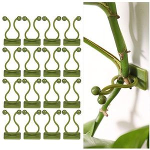 Zocipro 100 stuks Zelfklevende steun voor klimplanten, duurzame klemmen voor muurbevestiging van wingerd, groene klem voor tuindraad voor klimplanten, muurplanten, plantenhaken voor klimplanten