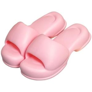 fengqingyunyan0304 Slides, zomerinstappers voor dames, zachte pantoffels met dikke bodem en koel comfort, voor dames en heren, roze, 38 EU