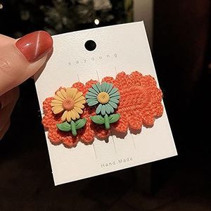 Haarband, gevlochten, met kant, haarsieraden, bloemenhaarspelden, 2 stuks