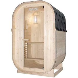 Home Deluxe Outdoor Sauna Cube S - Afmetingen: ca. 194 cm x 120 cm, hout: sparrenhout - met kachel en accessoires voor sauna I Tuinsauna, buitensauna, saunavat voor 2 personen