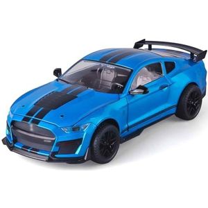 Casting Car Model Voor Musta&ng GT500 1:18 legering model auto trek simulatie automodel speelgoed metalen speelgoed model ornamenten (Color : Blue)