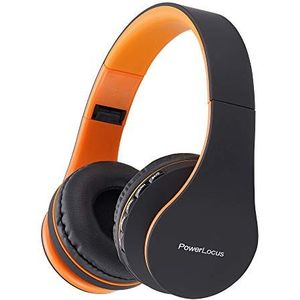 PowerLocus Bluetooth hoofdtelefoon, over ear, draadloze hoofdtelefoon, hifi-stereo, opvouwbare hoofdtelefoon met microfoon, zachte oorkussens, micro SD/TF, FM-radio voor iPhone/Android/tablet/laptop