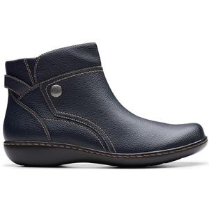 Clarks Ashland Mabel enkellaars voor dames, Navy tuimelde, 6 UK Wide