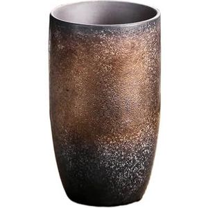 GENODA 230ML Retro Theekopjes Porselein Water Theekop Vintage Huishoudelijke Espresso Koffie Mok Keramische Latte Cups Theekopje Steengoed (Gouden)