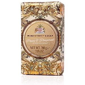 Ministry of Soap Ornate Extravagence Wrapped Soap, Naturally Coloured, Triple-Milled Soap, Poppy and Pimpernel 200g