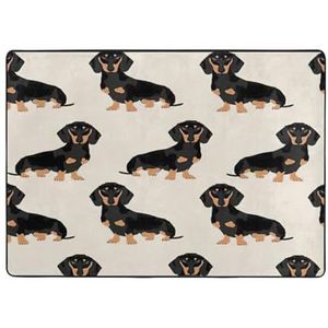 Teckel hond print gebied tapijten, woonkamer vloermatten loper tapijt niet-overslaan kinderkamer mat spelen tapijt - 148 x 203 cm