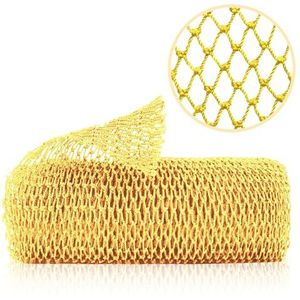 ZOCY Afrikaanse netspons, authentieke exfoliërende lichaamsscrubber voor bad en douche, meerdere texturen met zacht diep exfoliërend en rijk schuim voor alle huiden (geel)