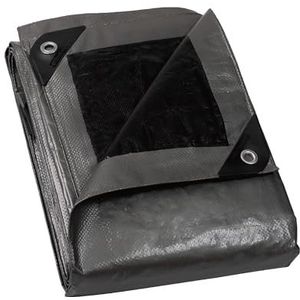 GUARD SHIELD Afdekzeil, met inslagringen, waterdicht, 3 m x 3 m, grijs, zilverkleurig/zwart, multifunctioneel polyester-zeil, 120 g/m², afdekzeil, scheurvast, uv-gestabiliseerd