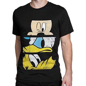 Disney Mens' Mickey Mouse Donald Duck Pluto T-Shirt Small