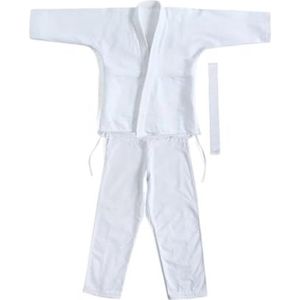 UBOHUZ Judo pakken blauw en wit, Braziliaans jujutsu-uniform, judo trainingspak voor volwassenen, taekwondo karate shirt broekset voor mannen en vrouwen (wit, 190 cm)