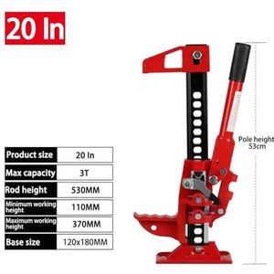 Hydraulische krik, 20/33 Inch Autokrik Handmatige Off-road Voertuigkrik Auto Monkey Klimrek Voorste stanghouder Off-road krik Bergingslift(20 Inch)