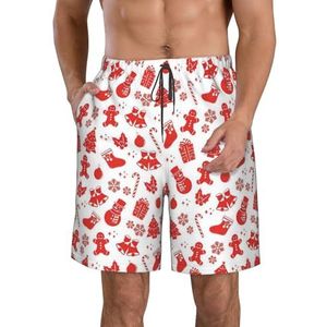 FRGMNT Cold Tree Camouflage Print Heren Sneldrogende Zwemshorts Strand Korte Board Spa Trunks Stretchy Gym Shorts Surfen Korte, Kerst Prints, XXL