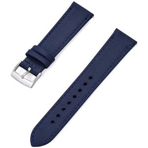 KemEng Horlogeband van leer, 18-22 mm, met snelsluiting, nylon band, 22mm, Nylon