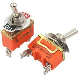 12MM 15A 250VAC microschakelaar, 2PIN AAN-UIT E-TEN1021 tuimelschakelaar, type rocker, power controle, 10 stuks (oranje)